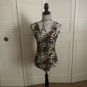 Gitano native paradise vintage leopard one piece bodysuit 90s